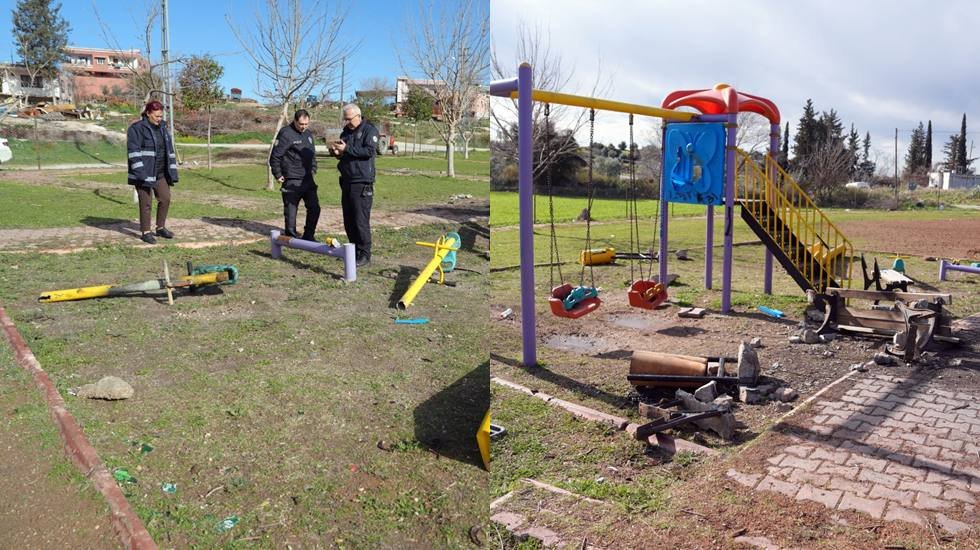 Saldırganlar çocuk Parkını kullanılamaz hale getirdi...