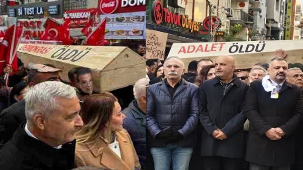 İzmir’de tabutlu 'İmamoğlu' eylemi
