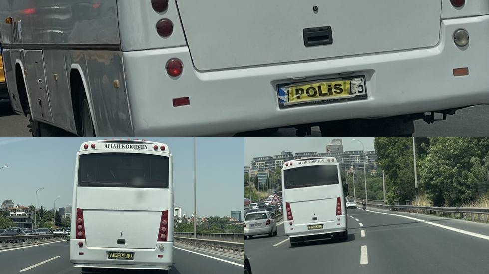 Plakası kapatılan polis otobüsü hakkında inceleme başlatıldı...