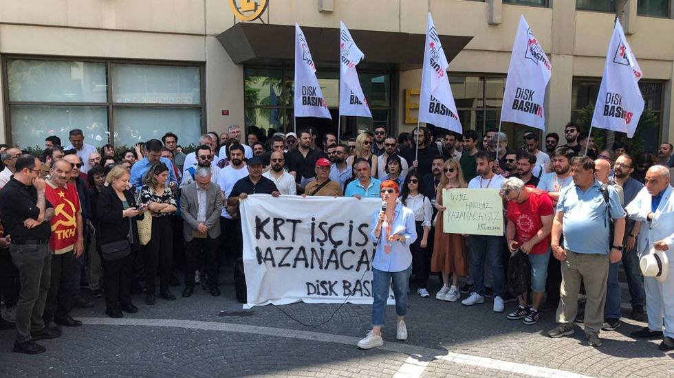 Çalışanlarının direnişte olduğu KRT TV'nin patronu sözünü yine tutmadı...