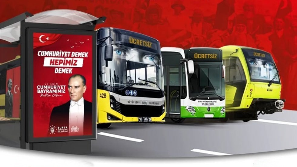 29 Ekim’de toplu ulaşım ücretsiz