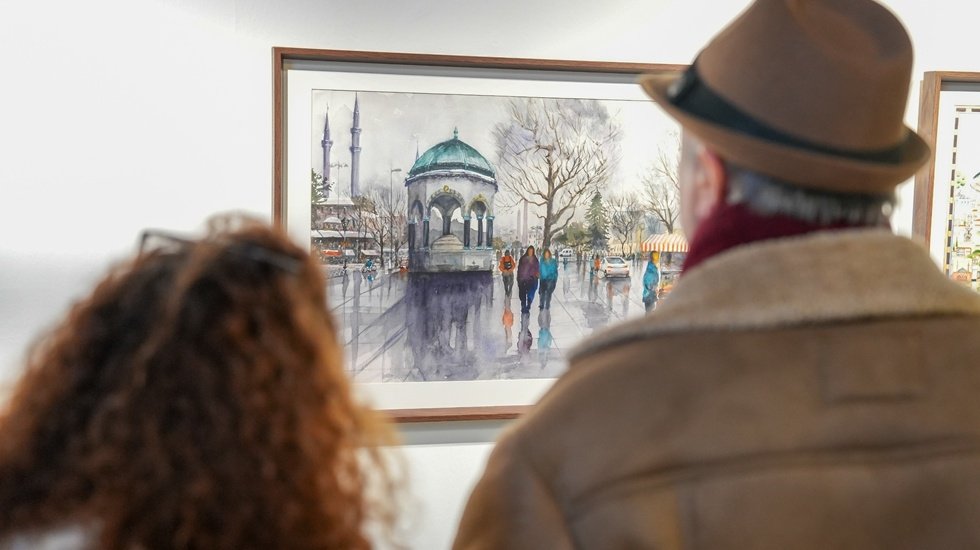 'İstanbul&rsquo;da Bahar' Sulu Boya Sergisi Sanatseverlerle Buluştu